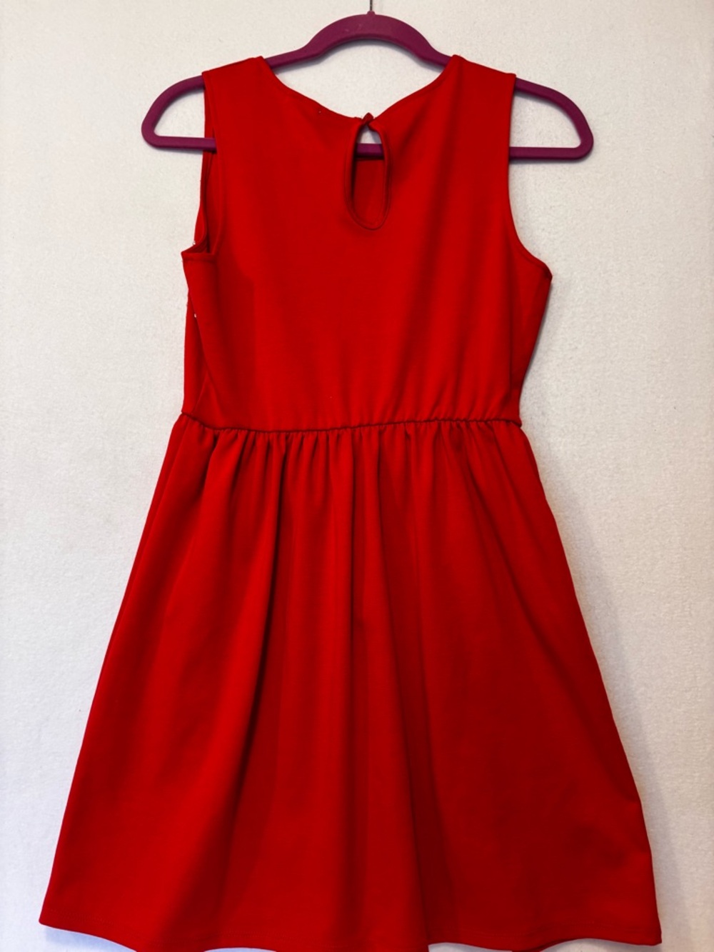 Red Studded Fit & Flare Dress Sleeveless Keyhole Back Medium - Picture 3 of 7